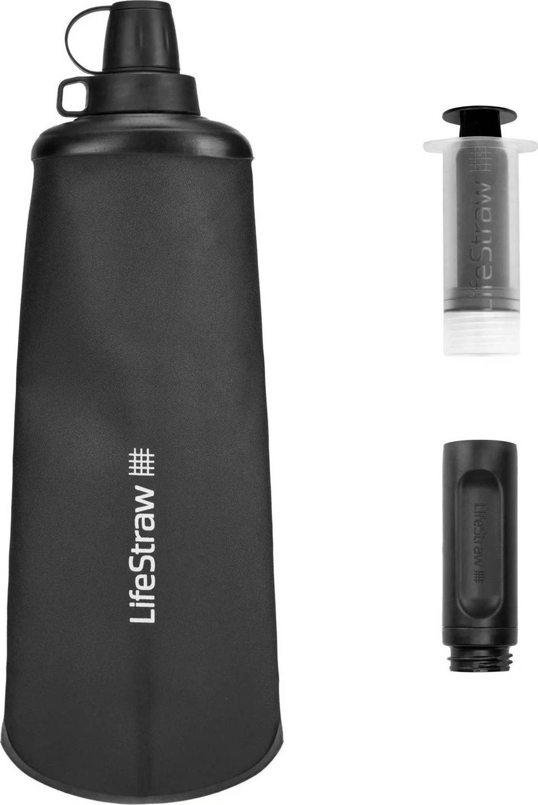 LifeStraw Butelka z filtrem Lifestraw Peak Series Flex Squeeze Bottle 1L - dark grey Uniwersalny