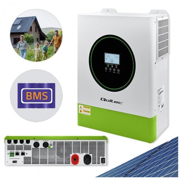 qoltec Hybrydowy Inwerter solarny Off-Grid 11000W | 160A | 48V | MPPT | BMS | Sinus | opcja Wi-Fi | Power Factor 1.0