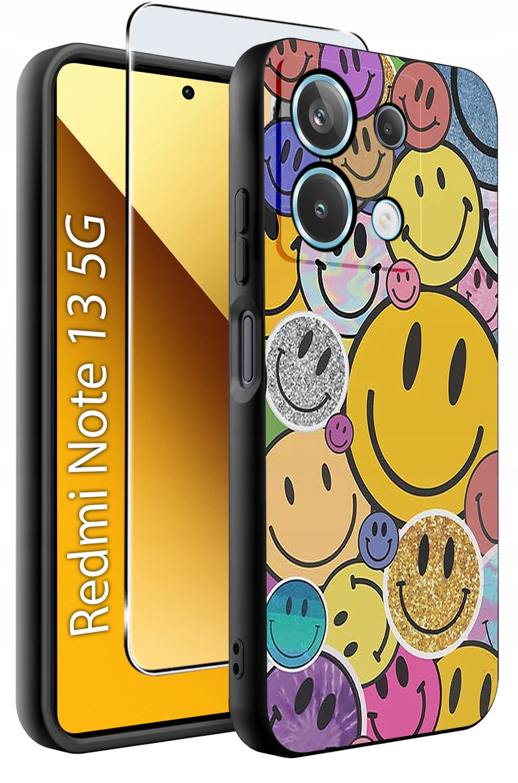 ETUI do Xiaomi Redmi Note 13 5G WZORY |SILIKONOWE MATT CASE +SZKŁO 9H