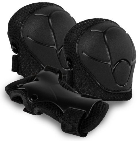 Zestaw ochraniaczy na dłonie łokcie kolana TRIX Czarny M