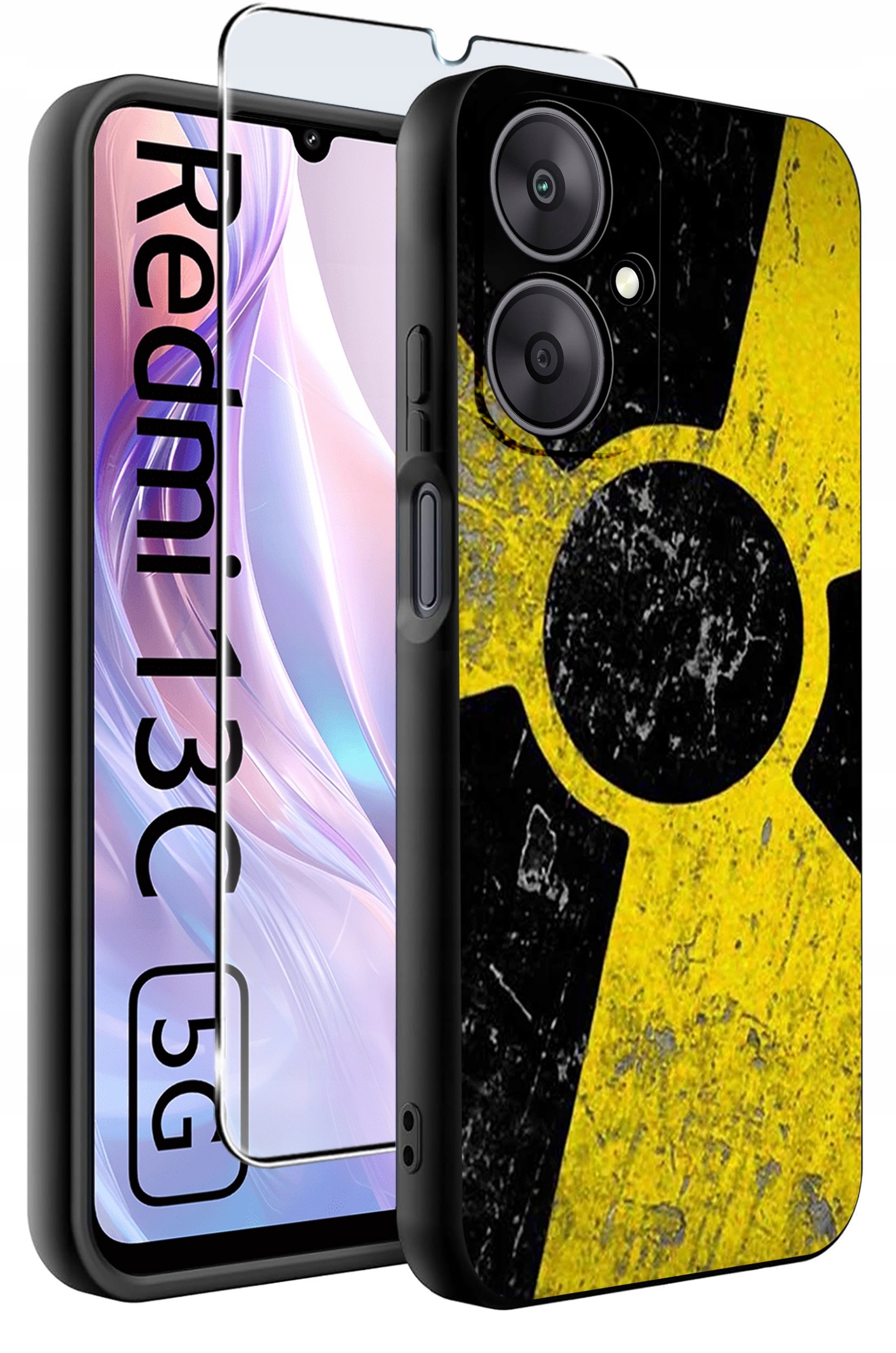 ETUI do Xiaomi Redmi 13C 5G WZORY |SILIKONOWE MATT CASE +SZKŁO HARTOWANE 9H