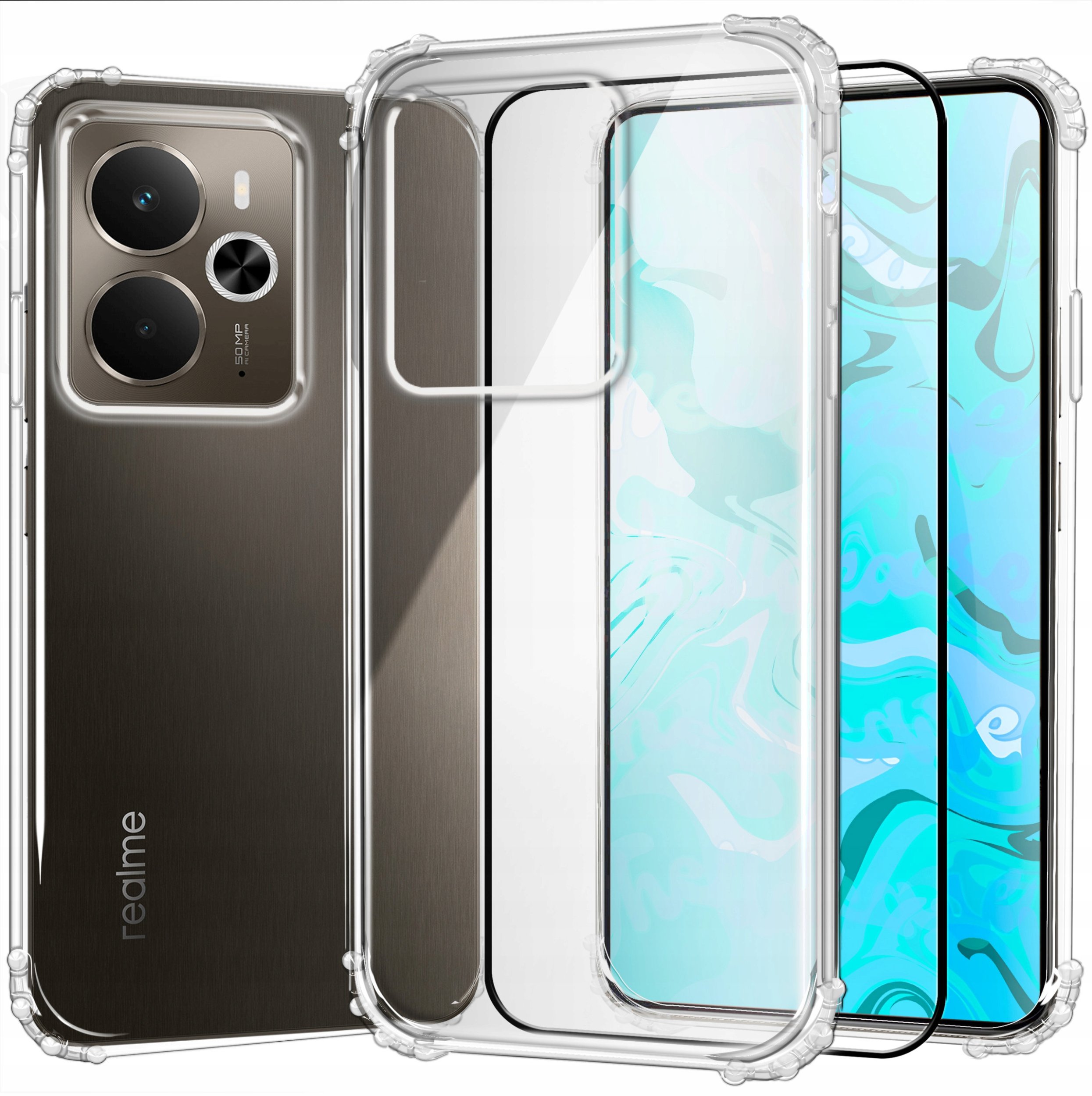 ETUI PANCERNE DO REALME 14 5G | CASE SILIKON GUMOWE SLIM ANTI SHOCK SZKŁO