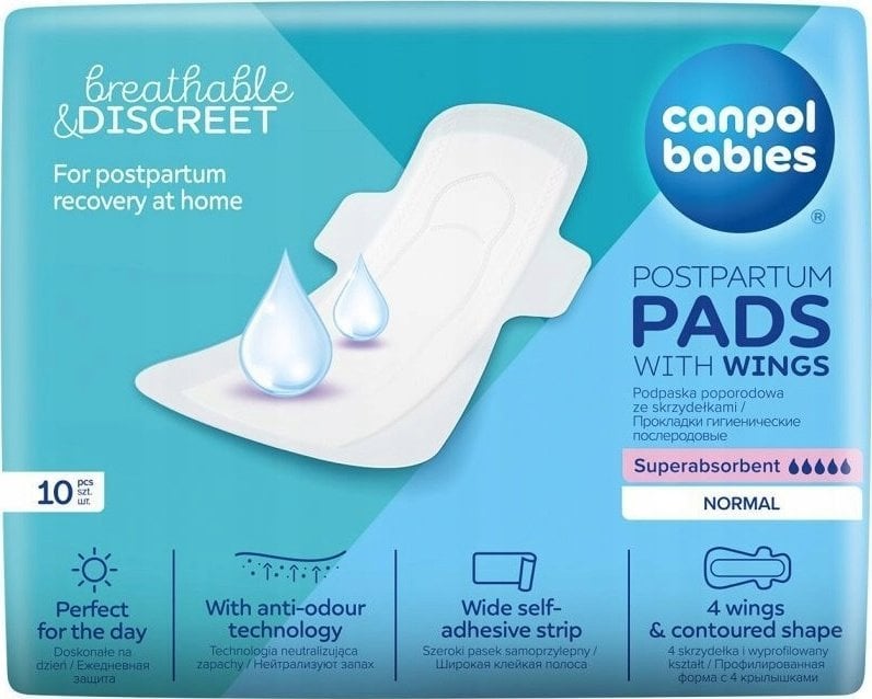 CANPOL BABIES_Podpaski poporodowe ze skrzydełkami na dzień 10szt