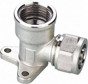 Kolano PEX-AL-PEX chrom z łapkami 20mm 1/2"