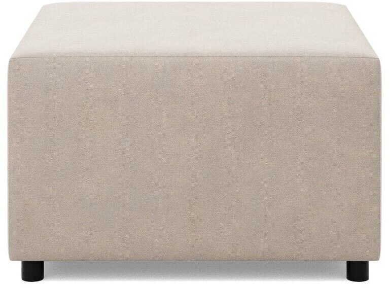 Pufa do salonu, podnóżek, BLOM, velvet, 71x71x40 cm, beżowy