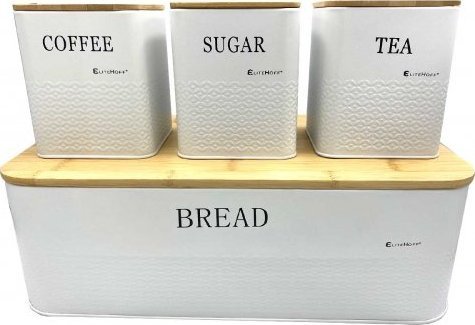 Chlebak Elitehoff CHLEBAK Z ZESTAWEM POJEMNIKÓW KUCHENNYCH Elitehoff biały