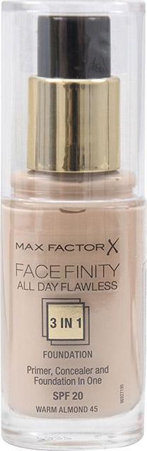 MAX FACTOR Podkład do twarzy Facefinity All Day Flawless 3in1 Foundation Spf20 45 Warm Almond 30ml