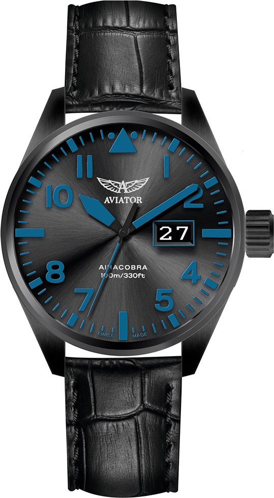 Zegarek Aviator Zegarek męski Aviator V.1.22.5.188.4 czarny