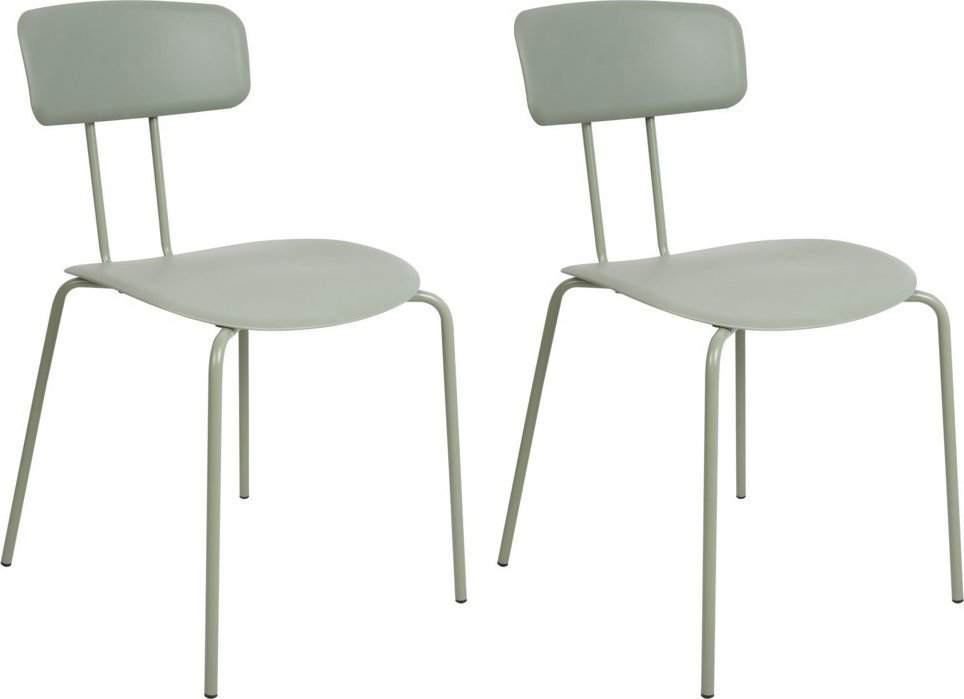 Beliani Zestaw 2 krzeseł do jadalni jasnozielony SIBLEY