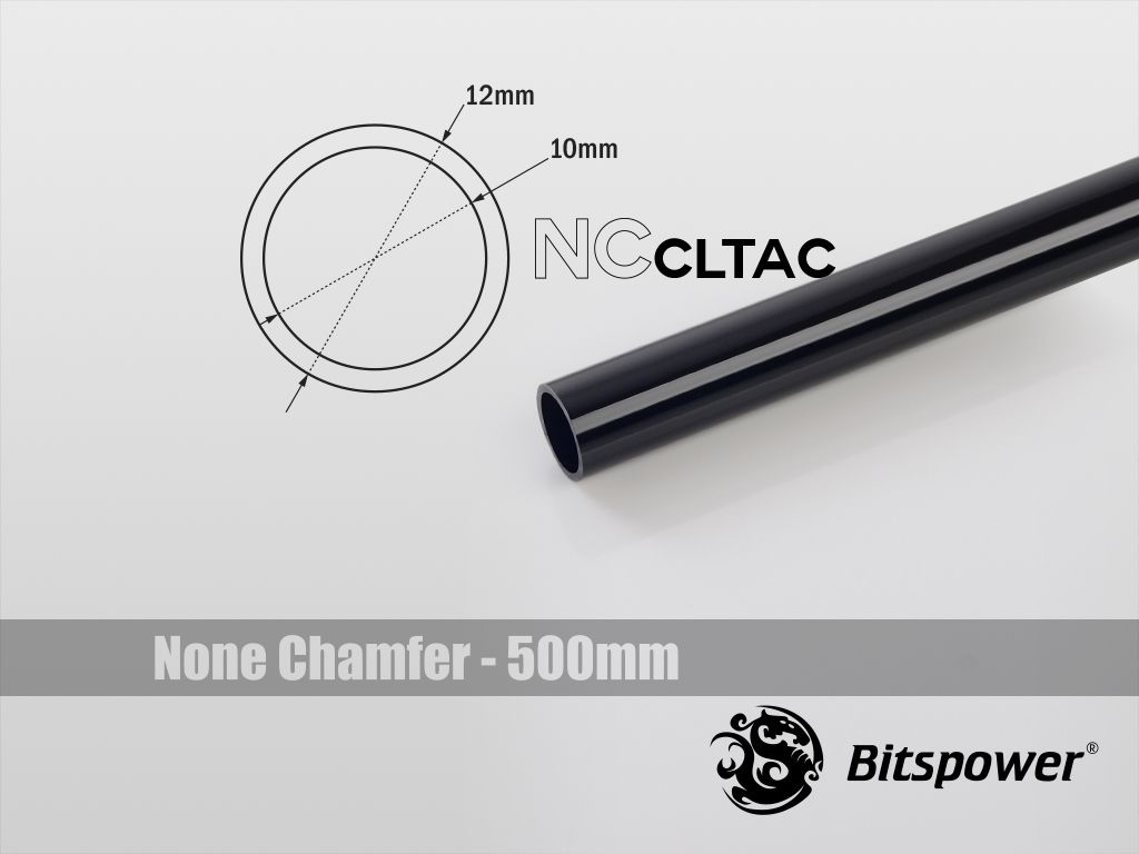 BitsPower Crystal Link Tube 12/10mm, 500mm, czarny (BP-NCCLT12ACBK-L500)