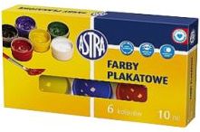 Astra Farby plakatowe 6 kolorów/10 ml