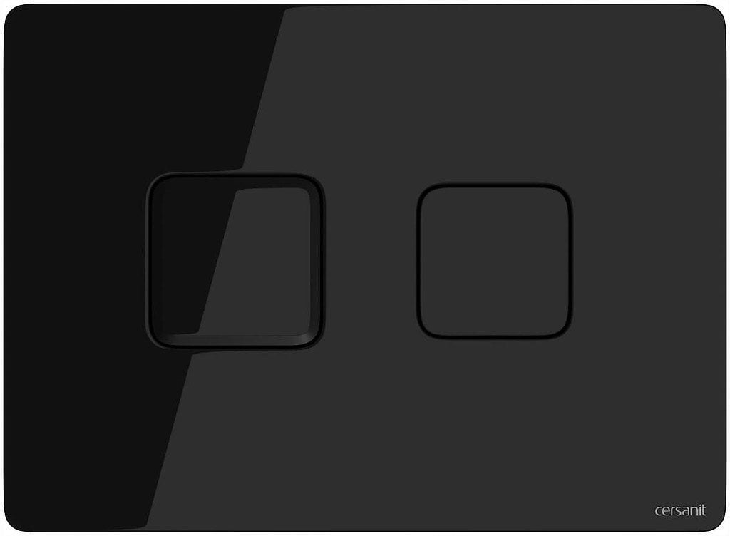 Przycisk spłukujący Cersanit S97-058 PRZYCISK ACCENTO KWADRAT PNEUMAT, SZKŁO CZARNE // DLP.C.ACCENTO-KW-P-SZKŁO-CZARNE