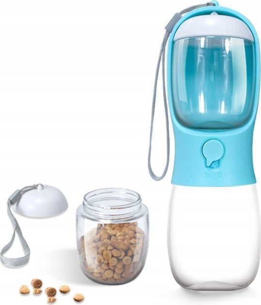 Korbi PRZENOŚNA BUTELKA BIDON MISKA POIDŁO NA WODĘ KARMĘ JEDZENIE DLA PSA KOTA