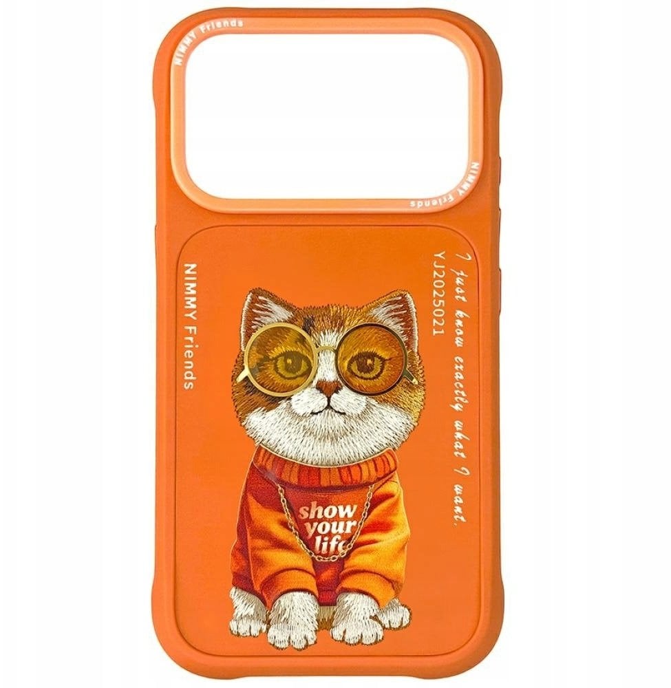 Nimmy Etui Cool Cat do iPhone 17 Pro pomarańczowy