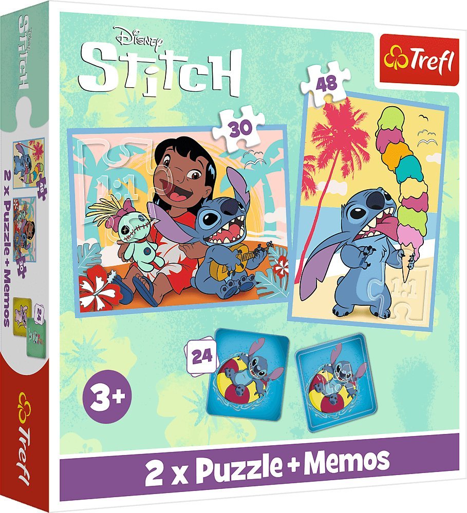 Trefl Puzzle + Memory 2w1 Lilo & Stich Wesoły Dzień 30 + 48 elementów