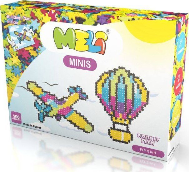 Meli Klocki Meli Minis Fly 2w1 Samolot i Balon 500 el.