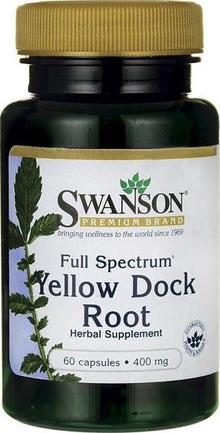 Swanson Swanson - Yellow Dock Root, 400mg, 60 kapsułek