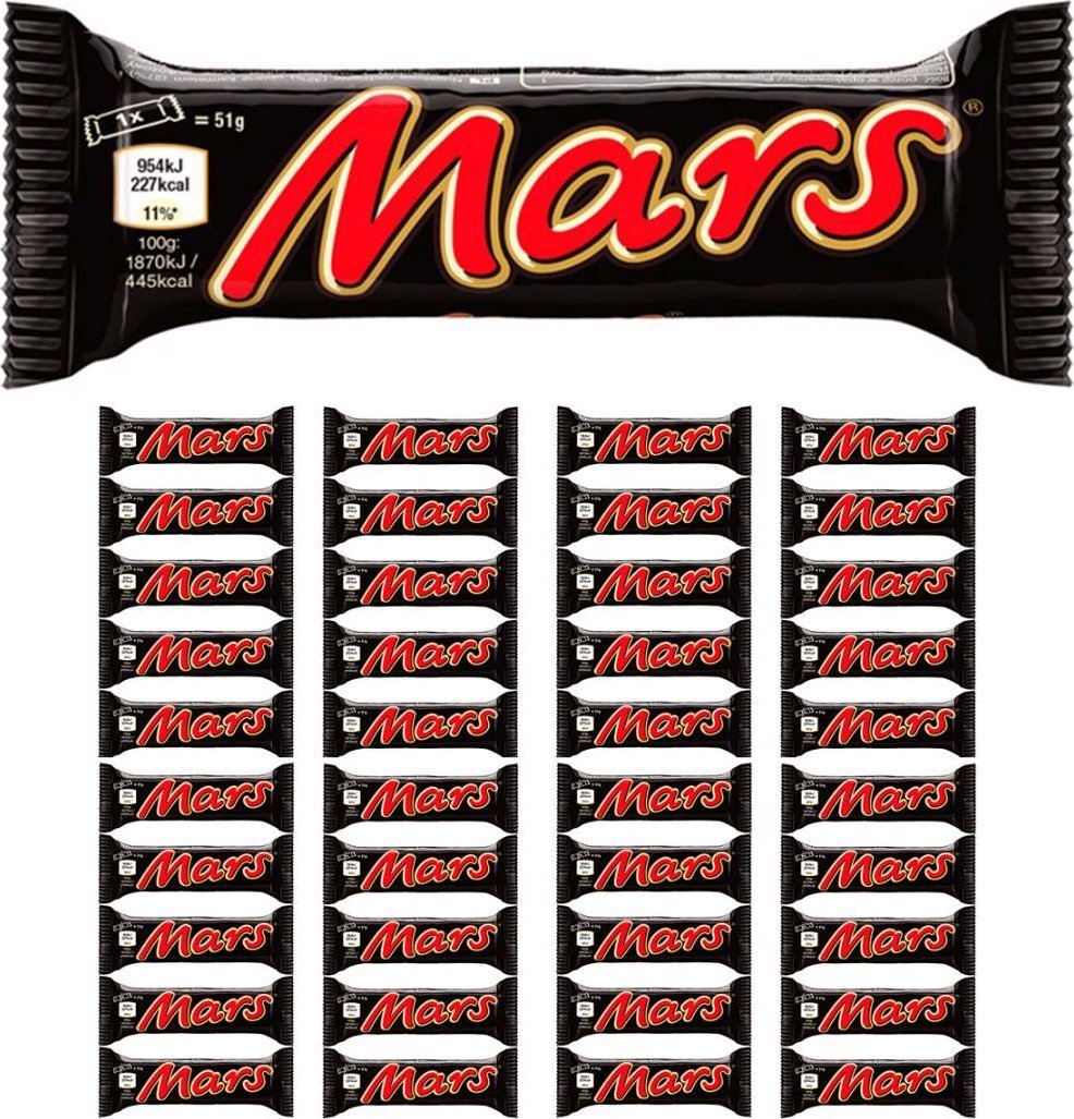 Mars Baton z nugatowym nadzieniem oblany karmelem i czekoladą 51 g x 40 sztuk