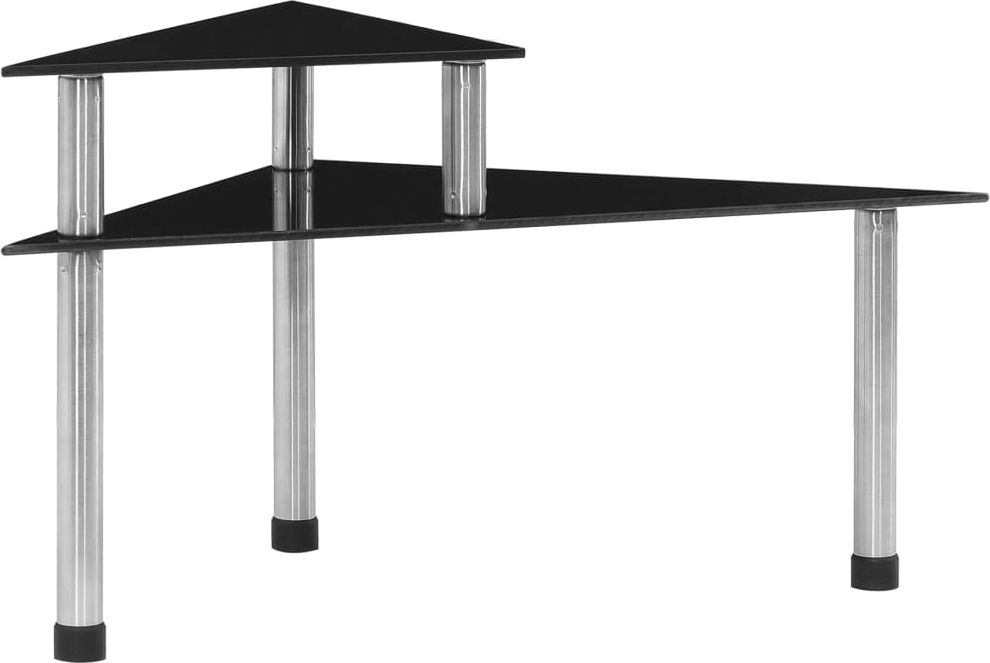 vidaXL Półka kuchenna, czarna, 49,5x35x26, hartowane szkło
