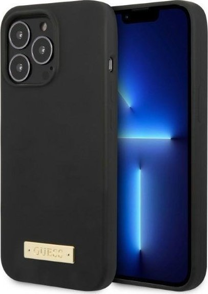 Guess Guess GUHMP13XSPLK iPhone 13 Pro Max 6,7" czarny/black hard case Silicone Logo Plate MagSafe NoSize