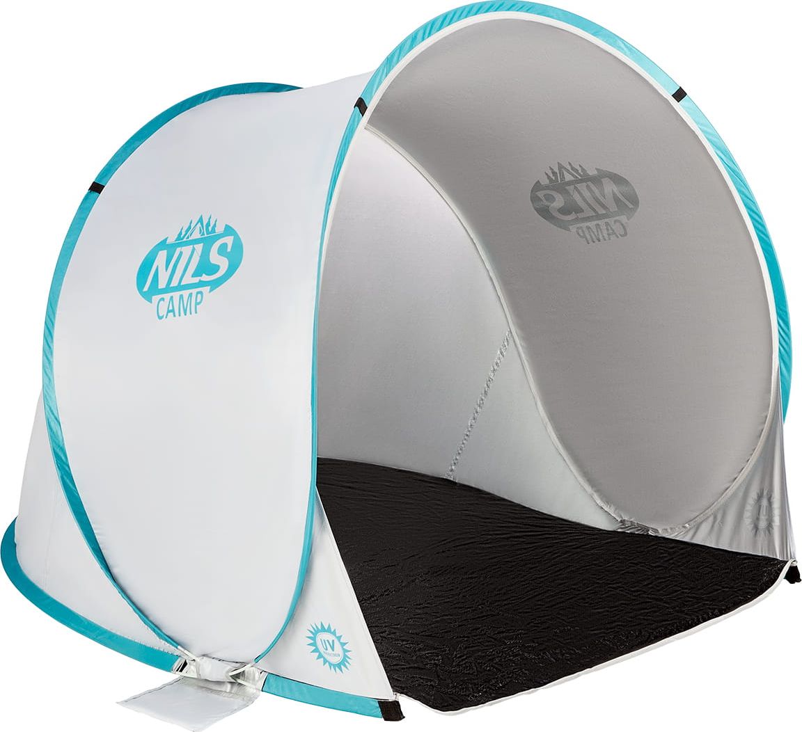 Nils Extreme NC3173 szaro-turkusowy namiot plażowy samo rozkładający podłoga
