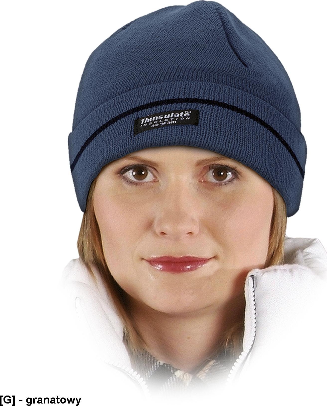 R.E.I.S. CZBAW-THINSUL - czapka zimowa ostrzegawcza - granatowy 57-61