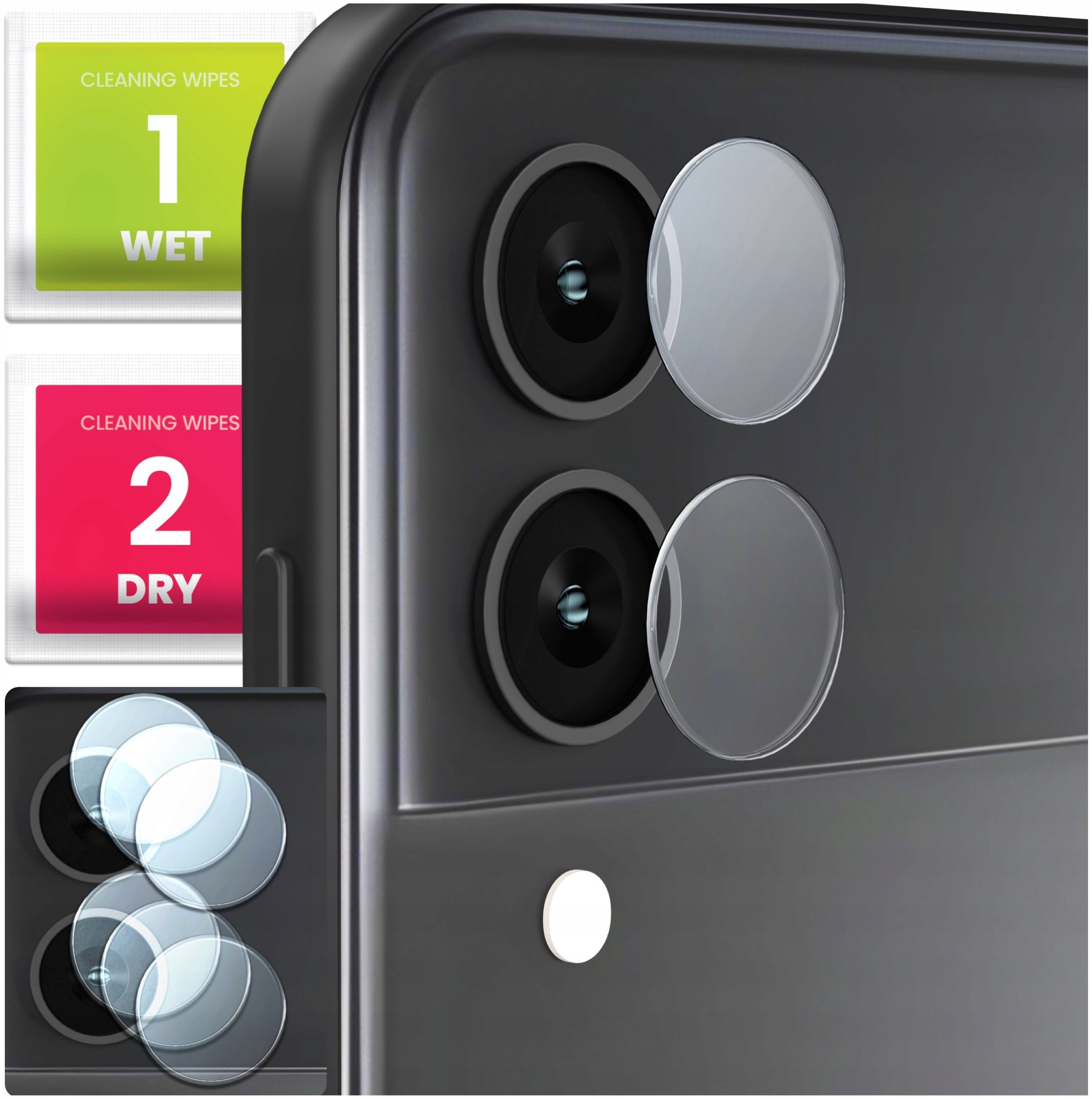 3-PAK Szkło Na Aparat Do Galaxy Z Flip 3 5G (Hartowane, Na Obiektyw, 9H)