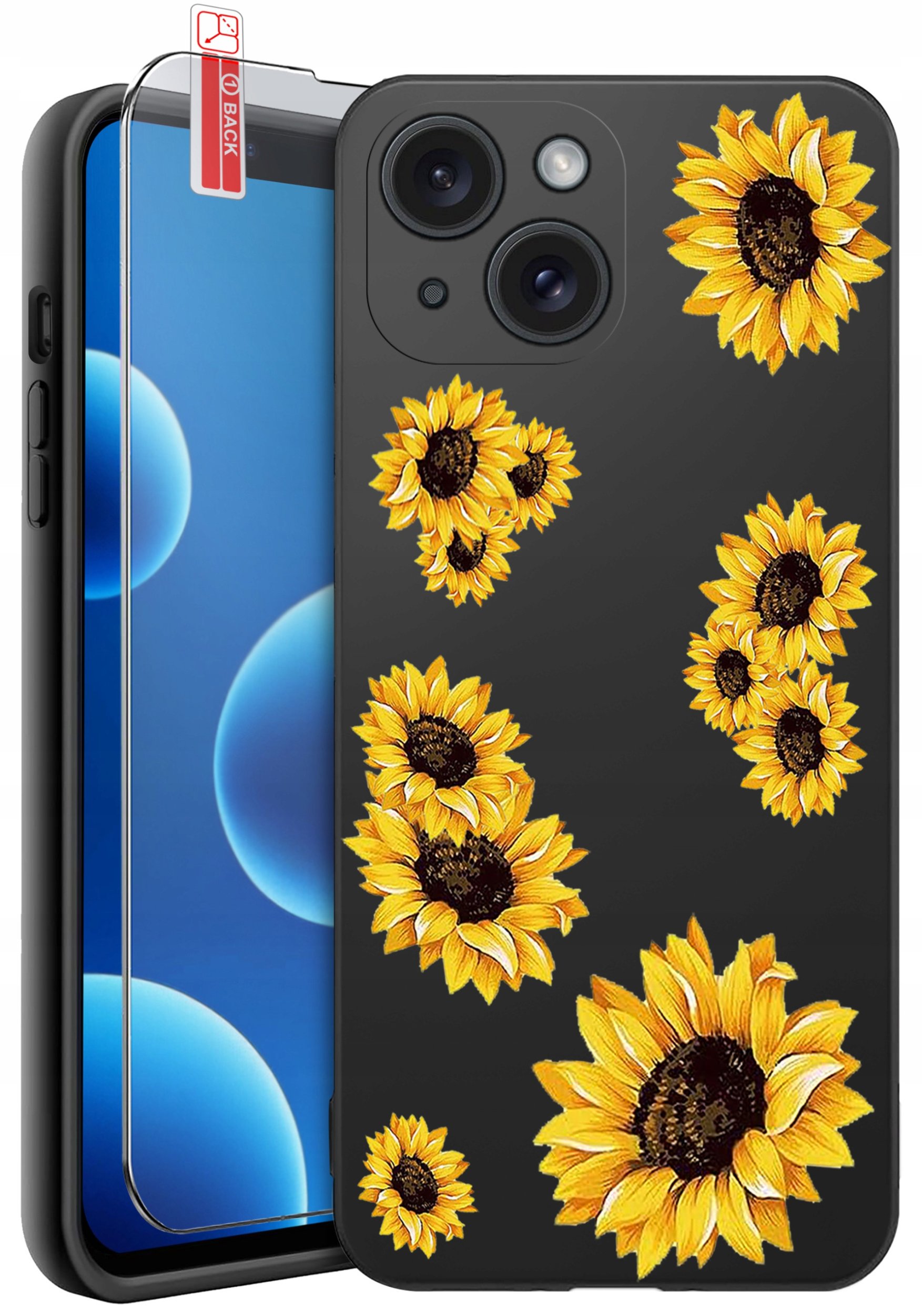 ETUI do iPhone 13 | 14 | WZORY | SILIKONOWE MATT CASE + SZKŁO 9H