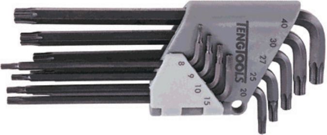 Teng Tools Zestaw kluczy trzpieniowych torx typ L T8 - T40 z otworem 9szt. (116600107)