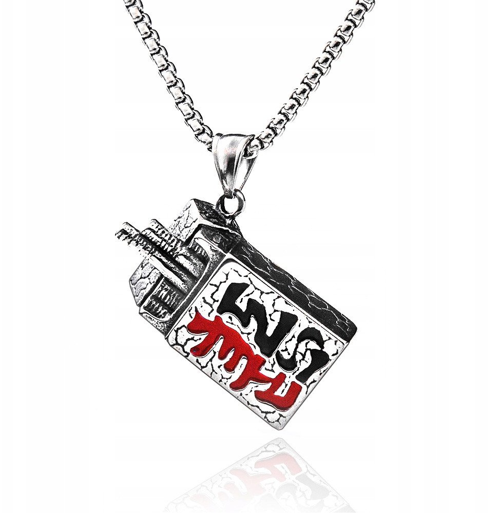 NASZYJNIK Srebrny Łańcuszek Stal ZNAKI SYMBOL 351