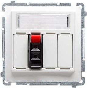 Kontakt-Simon Simon Basic Gniazdo głośnikowe pojedyncze z polem opisowym białe BMGL31.01/11 (WMUG-01000x-1011)