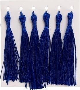 Frędzelki chwosty ozdobne niebieskie 8cm 6szt