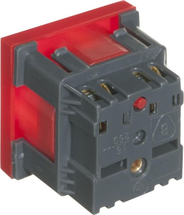 Alantec Gniazdo elektryczne 45x45 z kluczem, czerwone - 2P+Z (PZ01)