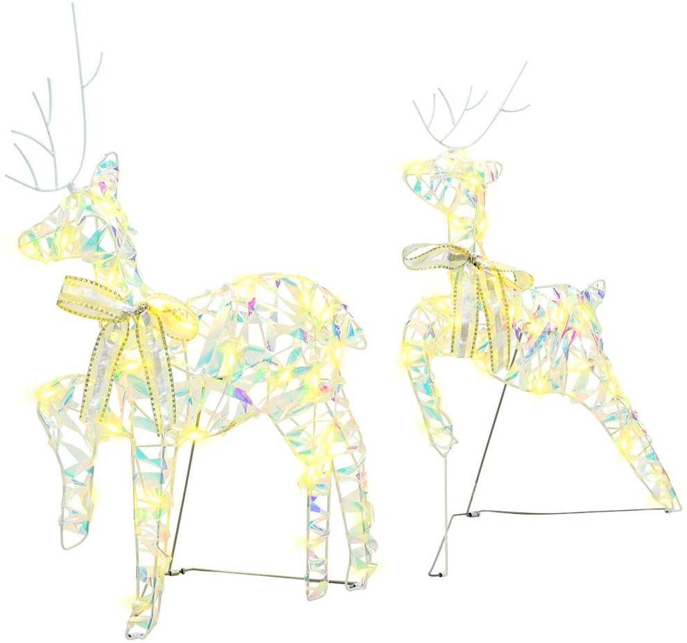 vidaXL LED Renifery z 40 diodami LED 2 pcs Ciepła biel PET