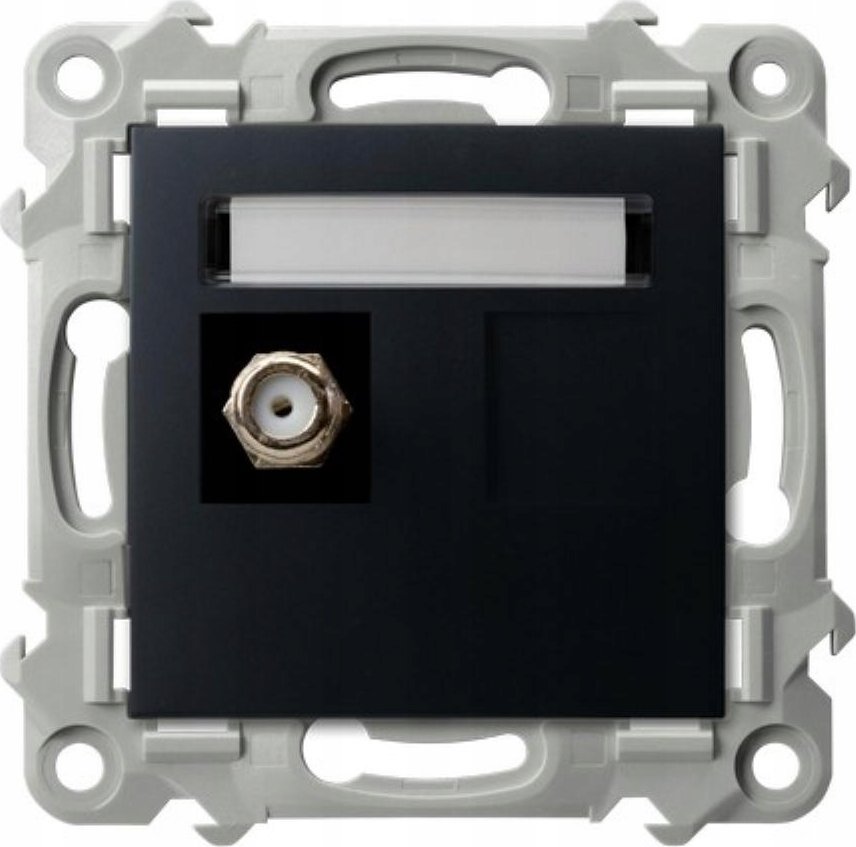 Ospel Gniazdo antenowe Ospel Szafir GPA-1ZF/m/33 typu F pojedyncze czarny metalik