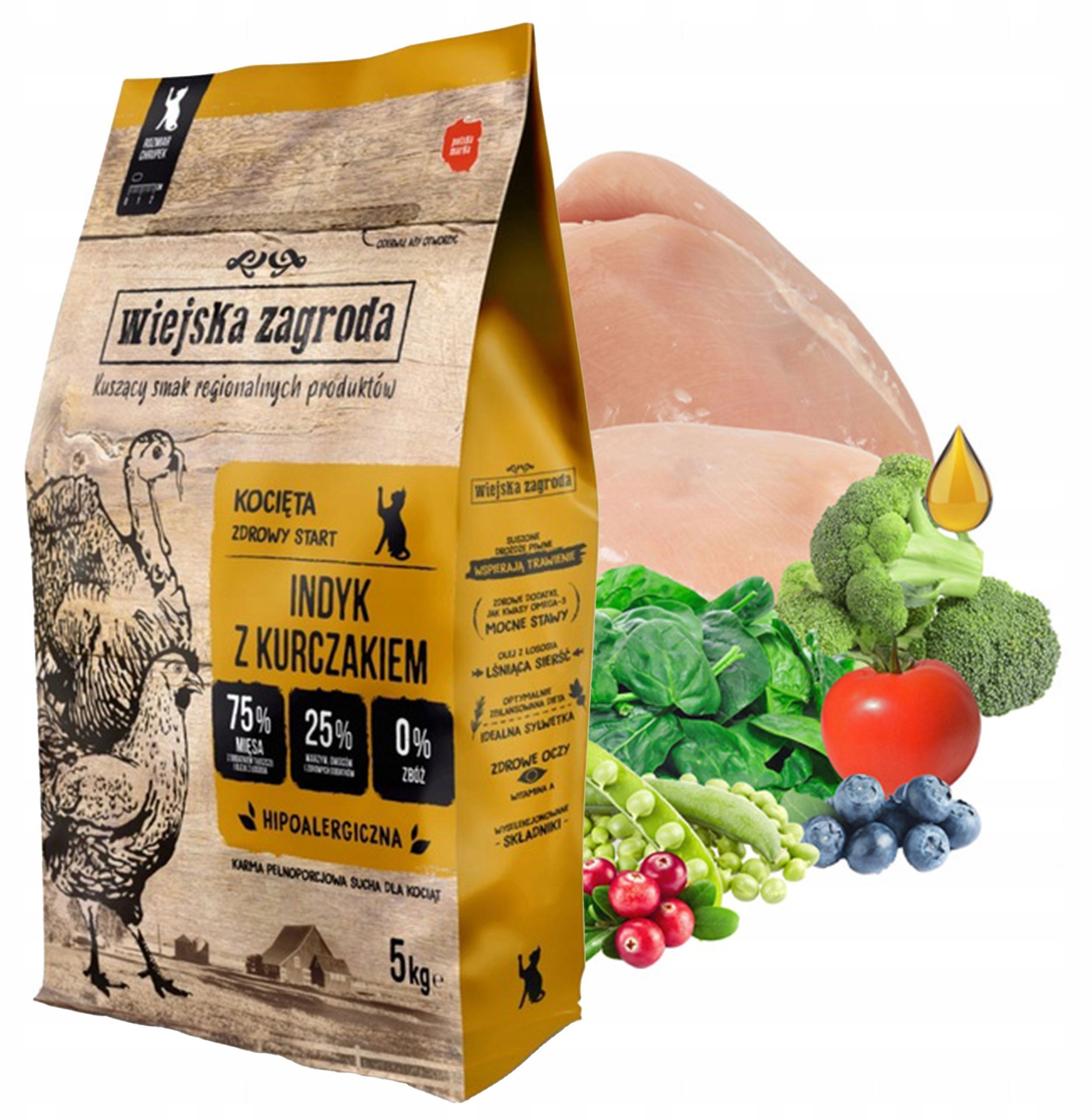 Wiejska Zagroda Indyk z kurczakiem 5kg