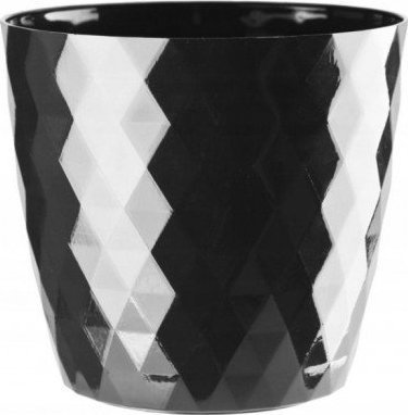 Galicja Doniczka plastikowa okrągła czarna 14 cm Cristal