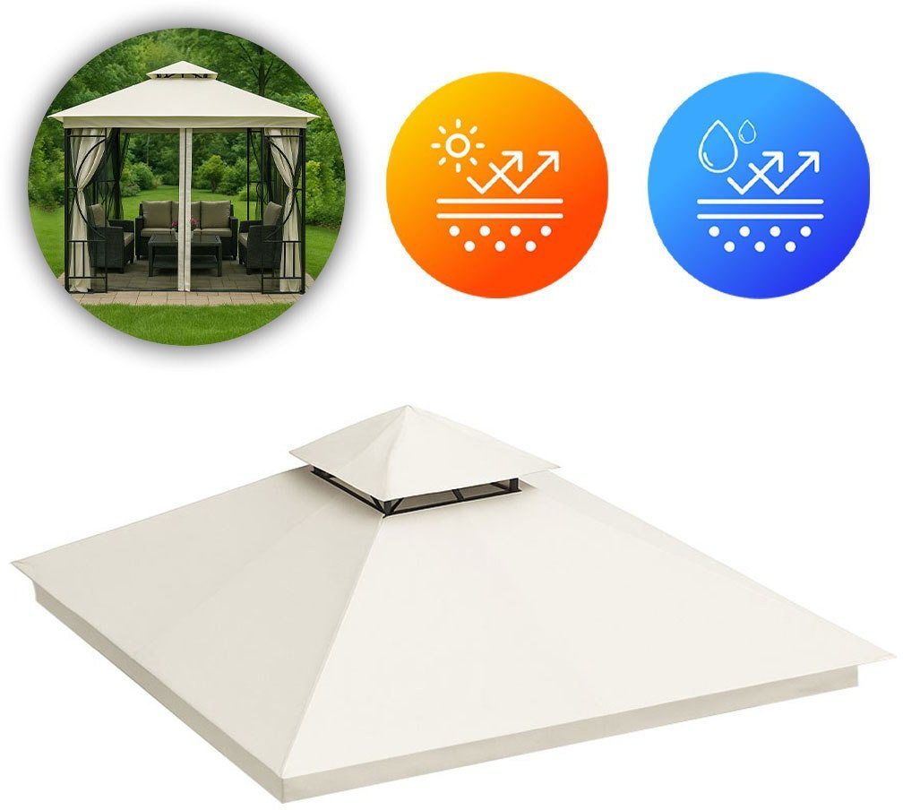 Dach do pawilonu ogrodowego 3x3 m wodoodporne poszycie otwór wentylacyjny beżowy MultiGarden