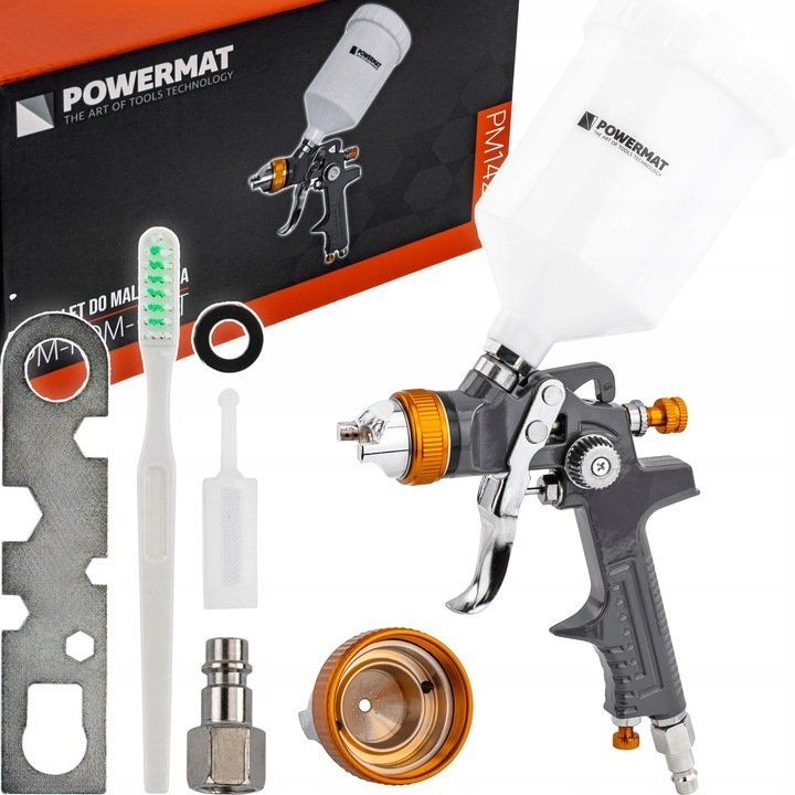 PISTOLET LAKIERNICZY DO MALOWANIA LAKIEROWANIA HVLP 1,4 MM ZBIORNIK 600 ML