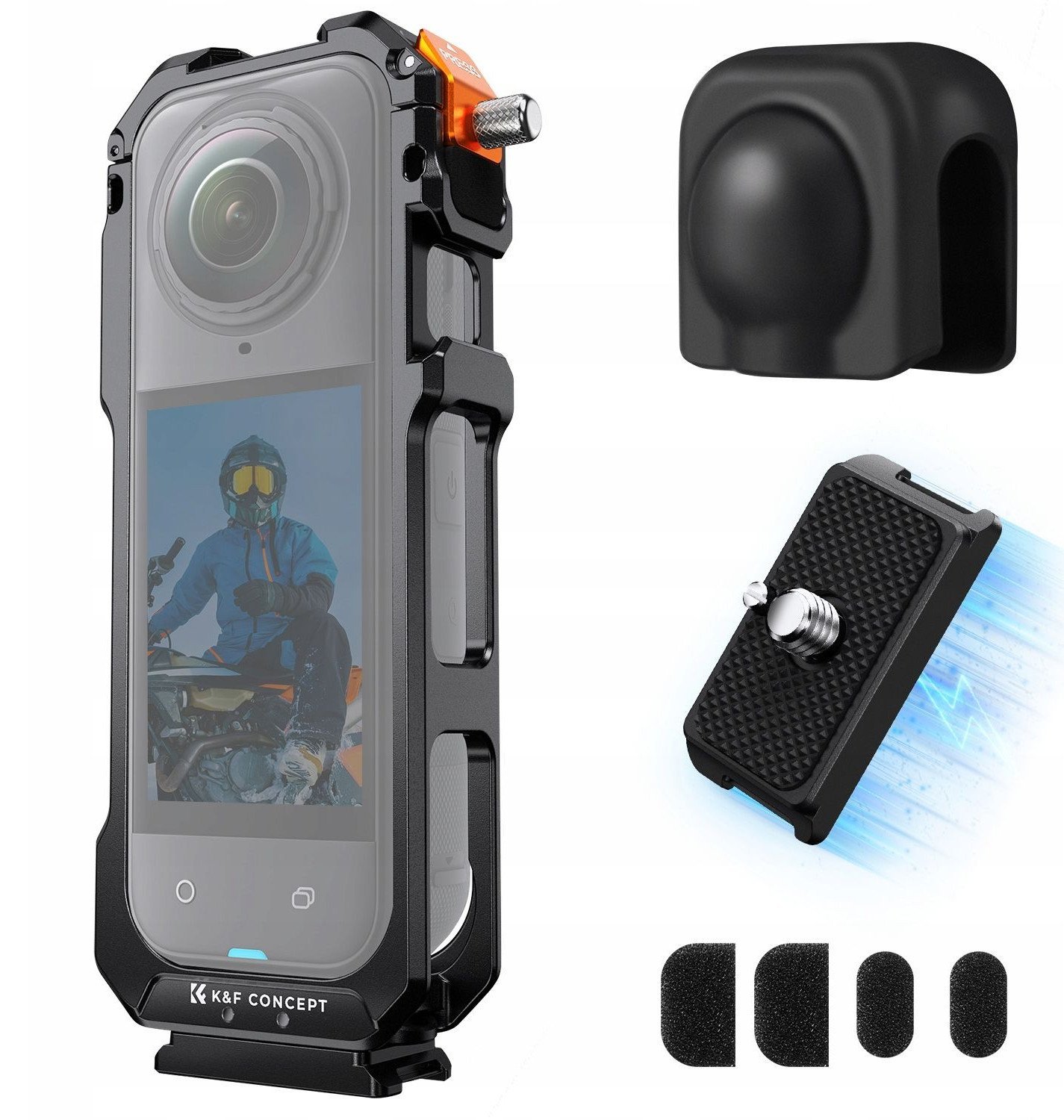 Frame Mount Klatka Ochronna Ramka 2x Iso 1/4 Gopro Dekielek Do Insta360 X5 / Kf31.182