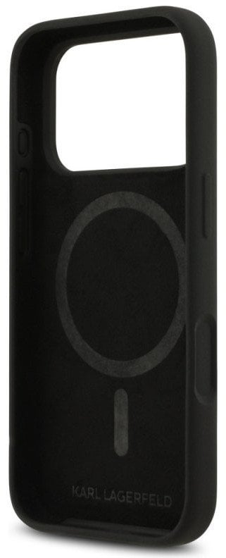 Etui Karl Lagerfeld Silicone Heart Sign Logo MagSafe do iPhone 17 Pro czarny