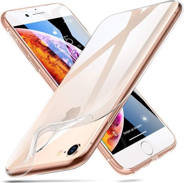 4kom.pl Etui silikonowe przezroczyste do Apple iPhone 7/ 8 + Szkło hartowane