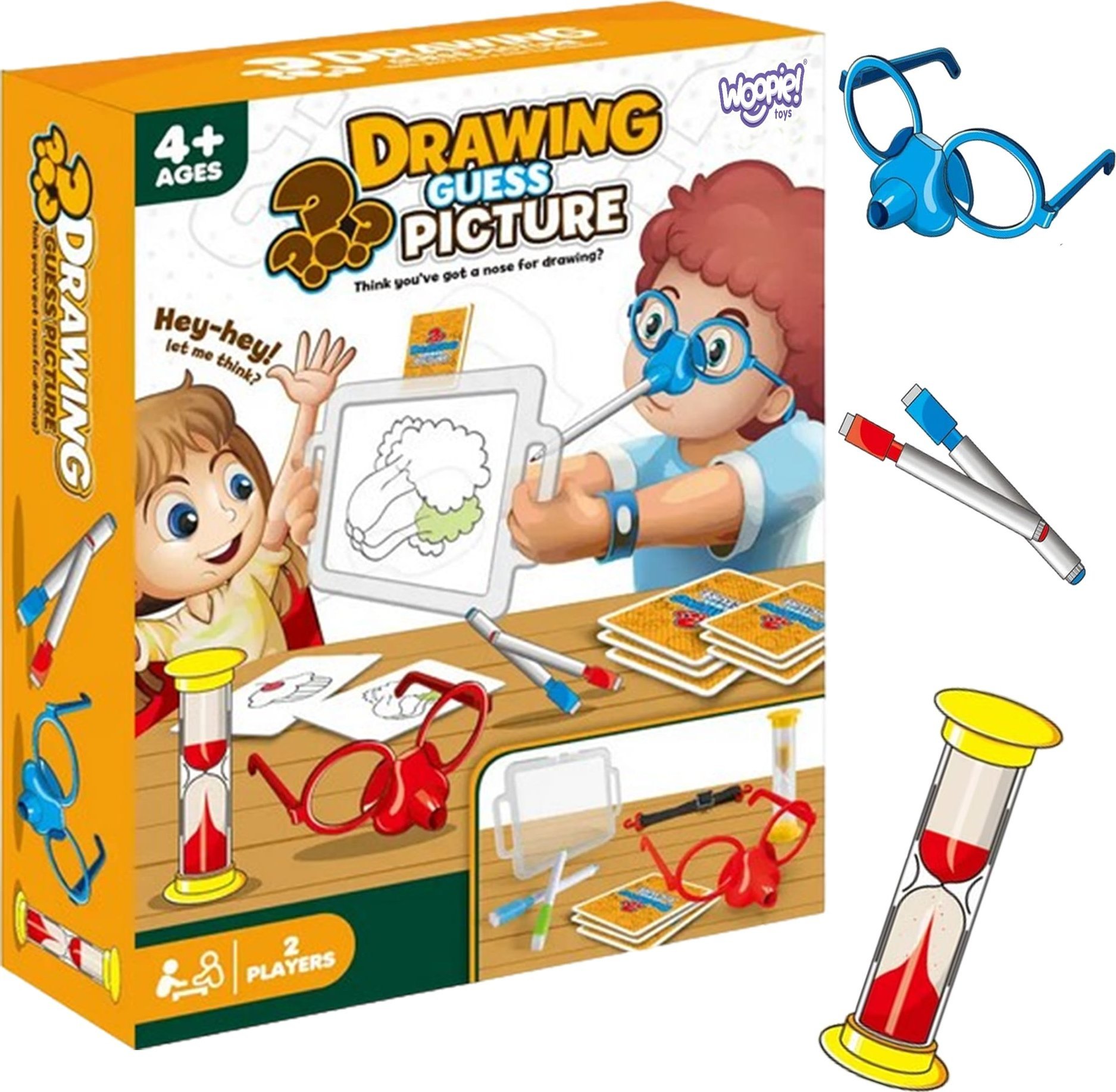 Woopie WOOPIE Gra "Narysuj i Zgadnij Obrazek" Malowanie Nosem