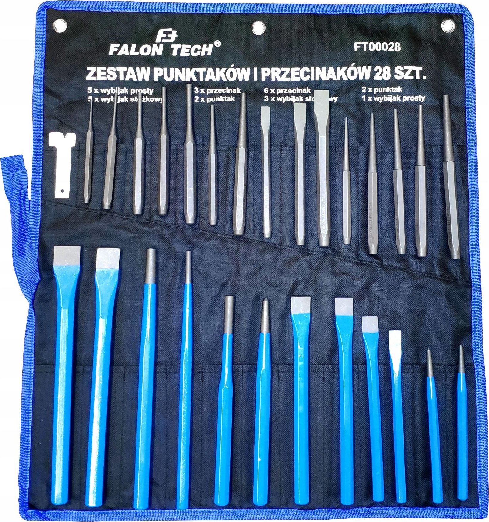 Falon-Tech ZESTAW WYBIJAKÓW PUNKTAKI PRZECINAKI WYBIJAKI 28el