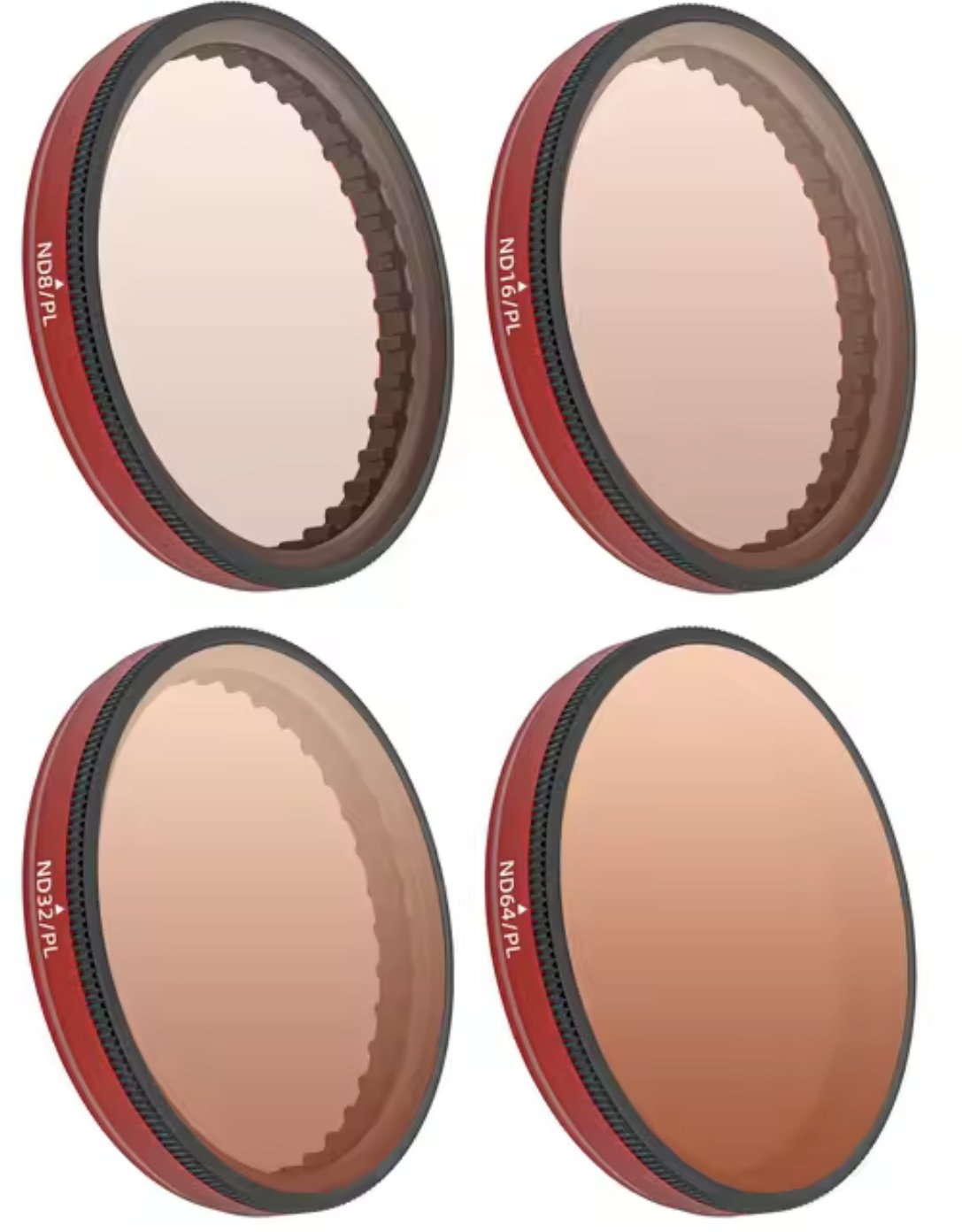 ZESTAW 4X FILTR SZARY Z POLARYZACJĄ CPL DO DJI OSMO ACTION 3, 4, 5 PRO - NDPL8 / NDPL16 / NDPL32 / NDPL64