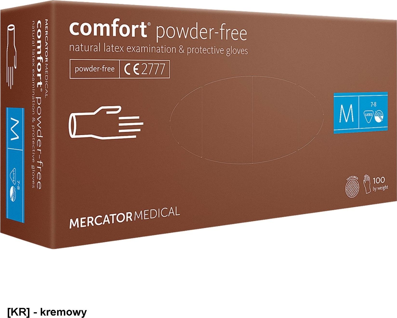 R.E.I.S. RMM-COMFORT-PF - Rękawice lateksowe diagnostyczne - bezpudrowe, comfort S