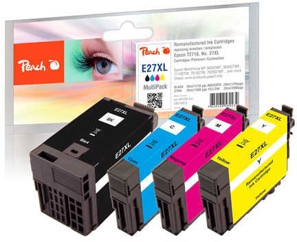 Peach Patrone Epson No.27XL T2715 MultiPack bk,c,m,y remanufactured