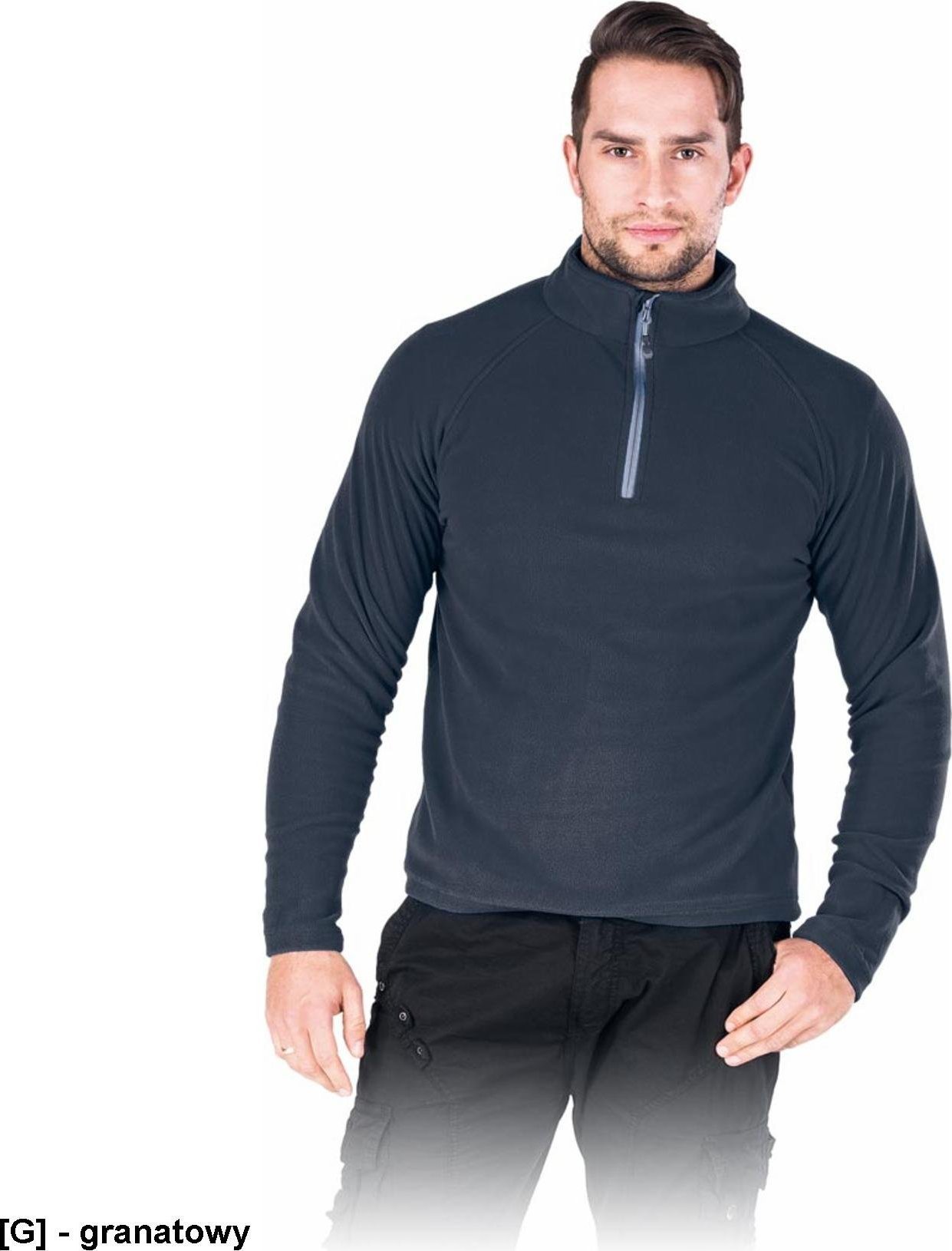 R.E.I.S. POLMENKS - Bluza polarowa męska, 100% poliester, 160 g/m - granatowy L