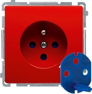 Kontakt-Simon Gniazdo DATA czerwona pokrywa z uziemnieniem klucz BMGD1.01/22 Basic moduł biały