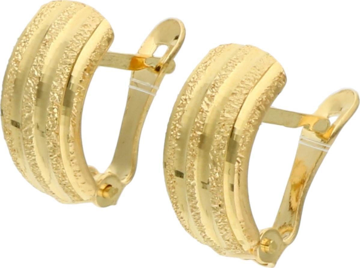 Rosanto Złote piaskowane kolczyki na zapięciu angielskim 585 14k